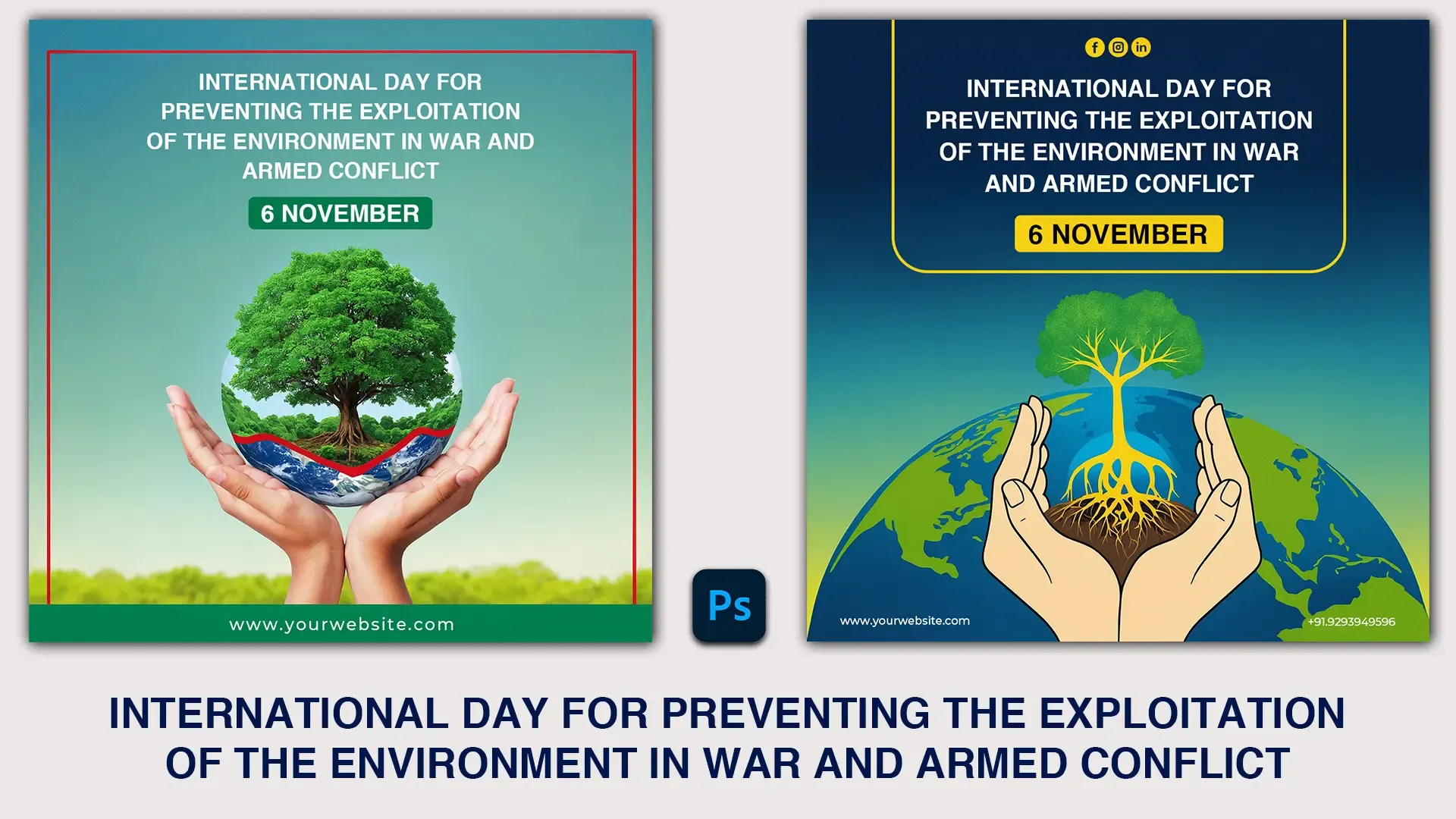 International Day for Environmental Protection in Conflict Zones Instagram Post